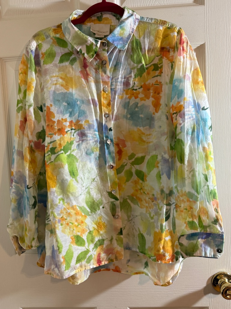 Cynthia Rowley Floral Blouse Top 2x